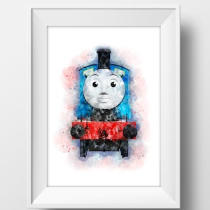 Thomas And Friends poster Edward The Blue Engine Printable Blue Train Watercolor Thomas Watercolor Edward Blue Train Thomas the train