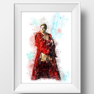 Obi-Wan Kenobi Poster Star Wars Kenobi Watercolor Obi-Wan Kenobi Print Star Wars Poster Star Wars Artwork Obi-Wan Kenobi Printable Art Jedi