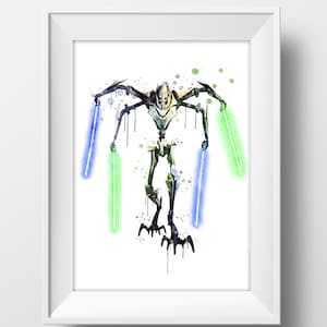 Star Wars General Grievous Poster Star Wars Watercolor General Grievous Print Star Wars Gift General Grievous Printable Instant Download