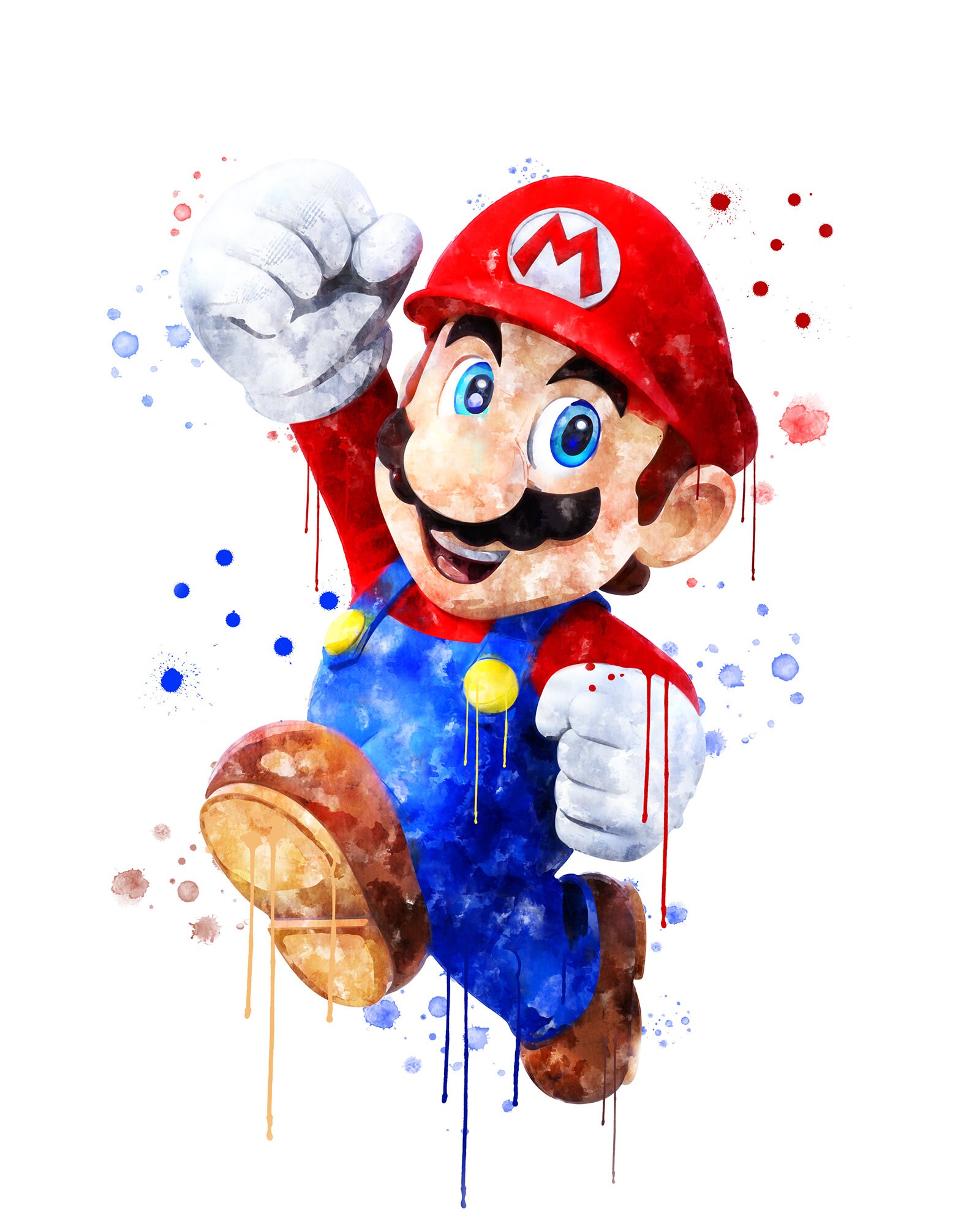 Super Mario Watercolor Nintendo Game Art Super Mario Print | Etsy