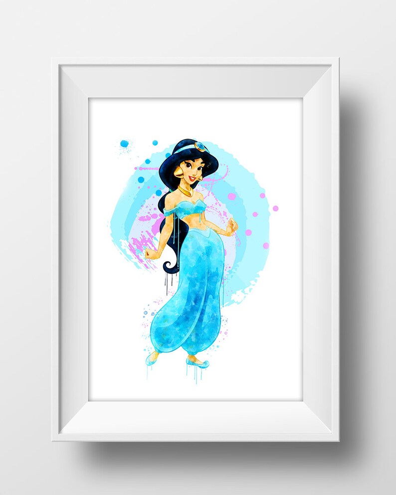 Princess Jasmine Watercolor Jasmine Poster Princess Jasmine Etsy