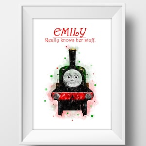 Thomas e amigos poster emily trem impressão em aquarela thomas aventuras thomas e amigos música thomas arte da parede impressão tanque motor digital