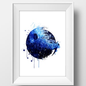 Star Wars Death Star Print Death Star Poster Death Star Printable Star Wars Death Star Watercolor Star Wars Movie Poster Instant Download