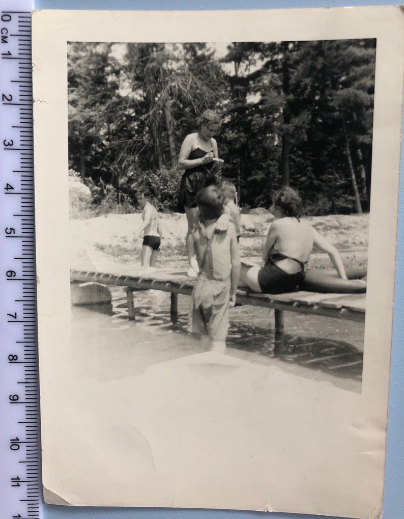 Vintage Beach Family Photographs Swimming Sand Pier Ice Cream Couples Children Social History Collectable Art Fashion Photo Collection #053
