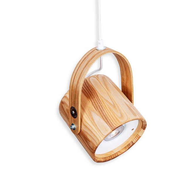 Houten hanglamp voor slaapkamer, holz lampe, lampe bois, minimalistische hangspot, houten hangspot, pendelspot