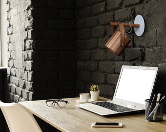 Adjustable Ash Wood Wall Lamp, Scandinavian Sconce