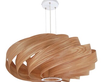 Handmade Ash Wood Cloud Ceiling Lamp, Modern Wood Design