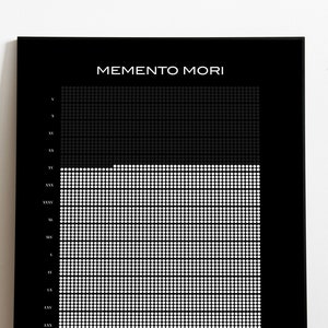 Memento Mori, Life Calendar, Stoicism, Stoic Reflection, Marcus Aurelius, Stoic Poster, Seneca, Stoic Art, Instant Download, BLACK VERSION