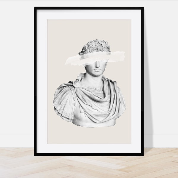 Augustus Statue Print, Rome statue, Auguste, Digital download, Greek mythology art, Bust statue, Aesthetic Room Decor, Marble Sculpture
