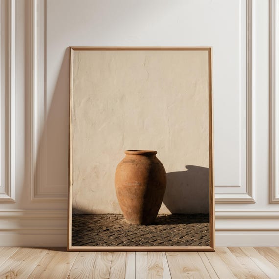 Rustic Mediterranean Urn Art, Italian Amalfi Coast Decor (Digital Download) 191