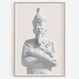 Egyptian statue, Pharaoh Statue, Egyptian decor, Cleopatra Print, Tutankhamun, Digital download, Ancient Egyptian art Aesthetic Room Decor,