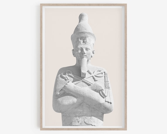 Egyptian statue, Pharaoh Statue, Egyptian decor, Cleopatra Print, Tutankhamun, Digital download, Ancient Egyptian art Aesthetic Room Decor,