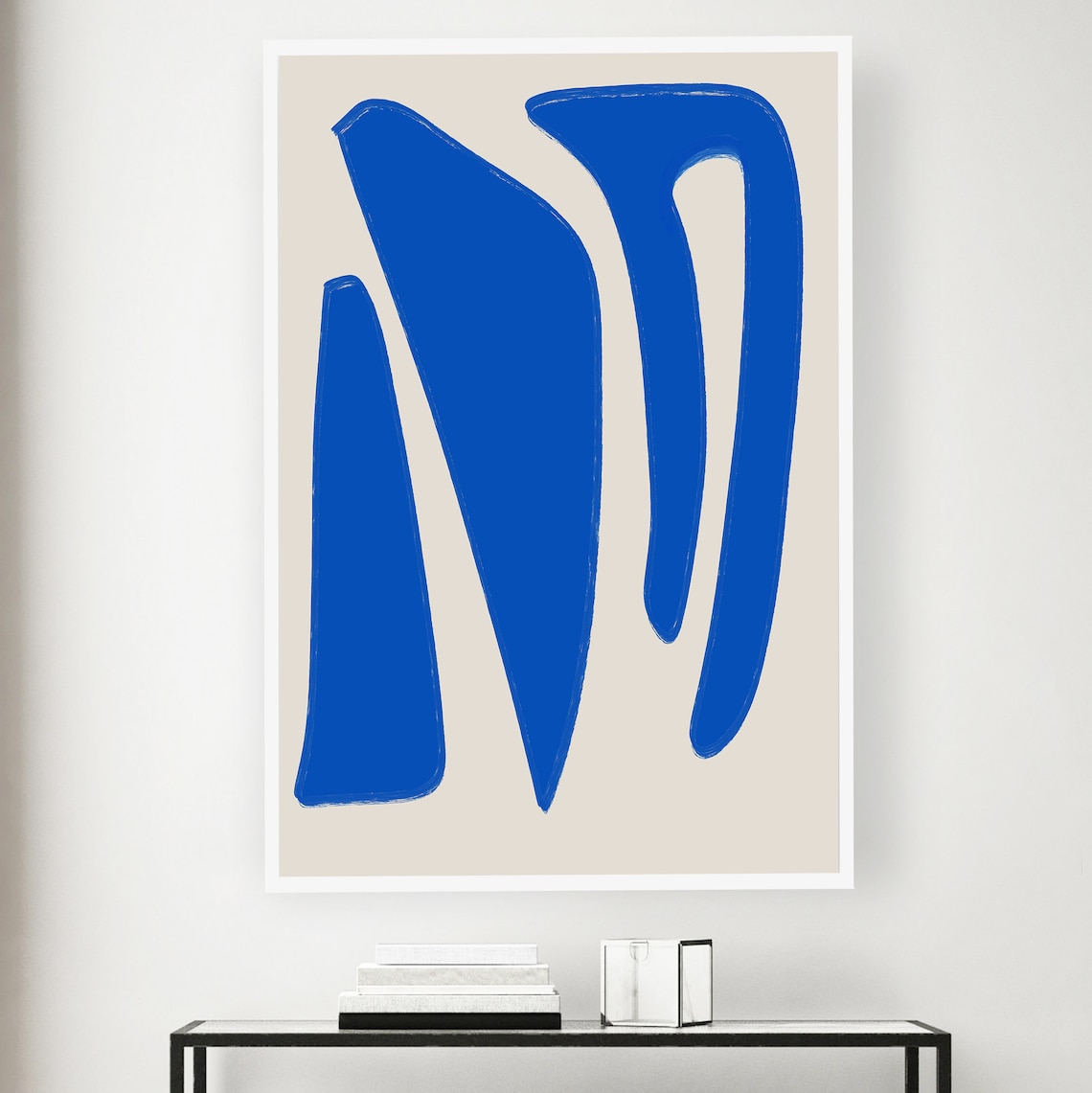 Blue Beige Wall Art Abstract Print Inspired by Matisse Etsy