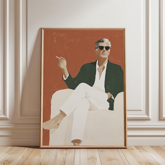 Anthony Bourdain with Cigarette, Summer Decor Painting (Digital Download) 637