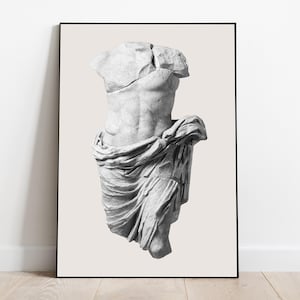 Broken Statue Print, Rome statue, Greek Statue, Digital download, Greek mythology art, Bust statue, Aesthetic Room Decor, Marble Sculpture