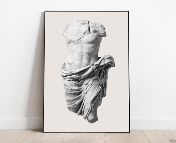 Broken Statue Print, Rome statue, Greek Statue, Digital download, Greek mythology art, Bust statue, Aesthetic Room Decor, Marble Sculpture