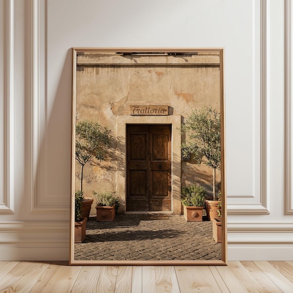 Trattoria Wall Art – Rustic Italian Restaurant Door Printable (Digital Download)