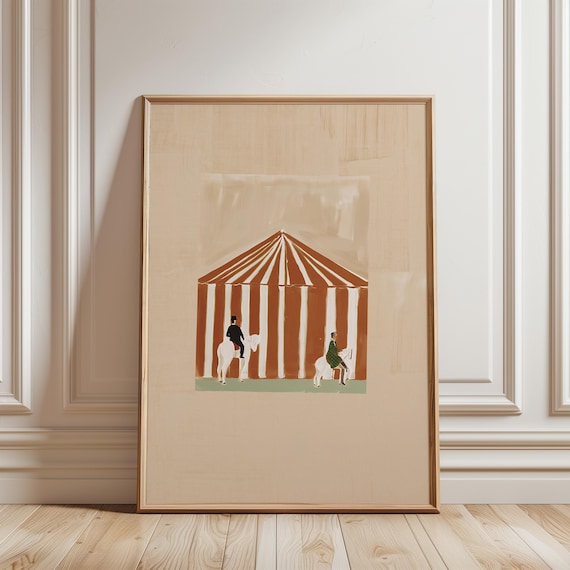 Vintage Circus Tent Art, Retro Red and White Stripes, Cozy Rustic Decor (Digital Download) 264