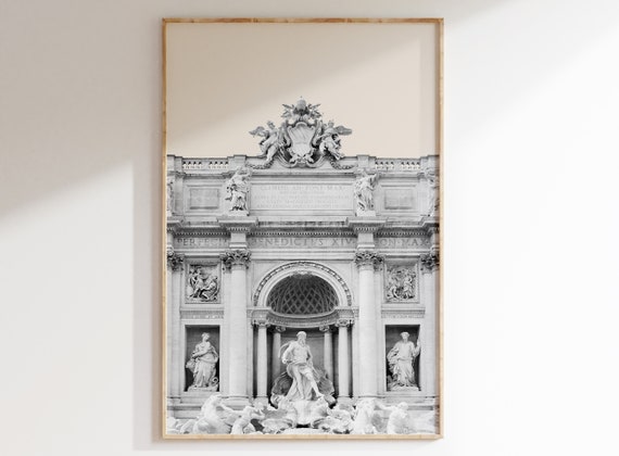 Trevi Fountain Digital Art Download, Rome's Iconic Landmark, Italian Aesthetic Room Decor, Digital Print, Travel Wall Art, Classic Print