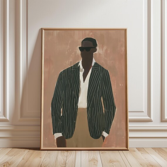Sprezzatura Fashion Illustration Gouache Art with Minimalist Style (Digital Download) 541
