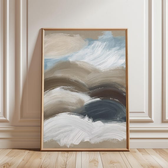 Abstract Coastal Wave Art, Minimalist Summer Decor (Digital Download) 627