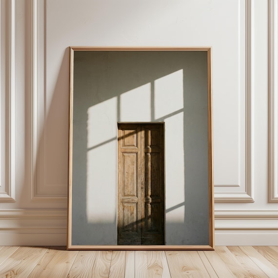 Weathered Wooden Door in Italian Plaster Wall Art, Mediterranean Decor (Digital Download) 199