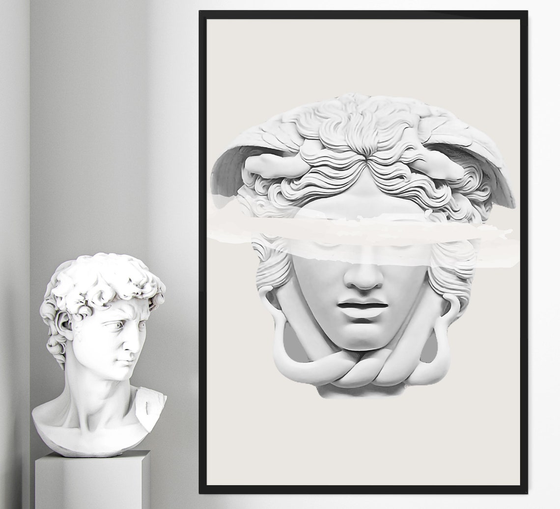 Medusa statue Greek mythology art Greek Decor Aesthetic | Etsy