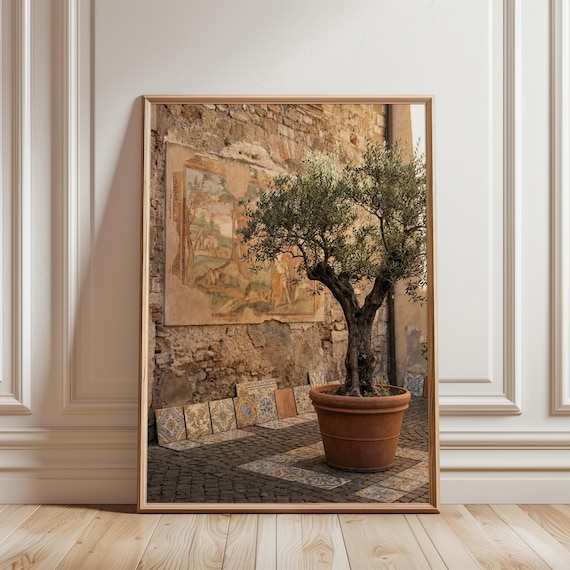 Italian Olive Tree Art Print - Rustic Mediterranean Summer Decor, Cozy Neutral Wall Art, Vintage Style, Printable Digital Download 28