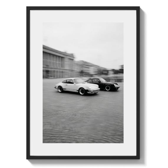 Porsche 911 Wall Art Print, Vintage Carrera Photo, Black and White Car Poster (Digital Download)