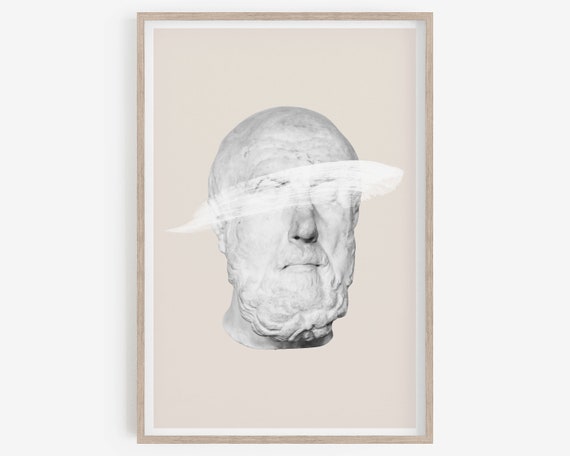 Chrysippus of Soli home decor, Stoic, Aesthetic Room Decor, Amor Fati, Stoicism, Marble Sculpture,  Memento Mori, Philosophy, Printable.