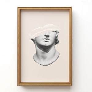 David Statue Print, Rome statue, Print David, Digital download, Greek mythology art, Bust statue, Aesthetic Room Decor, Marble Sculpture