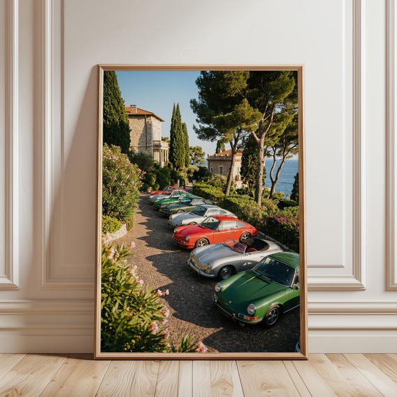 Porsche 911 Poster – Classic Car Collection Print, Masculine Wall Art, Old Money Aesthetic Car Guy Gift (Digital Download)
