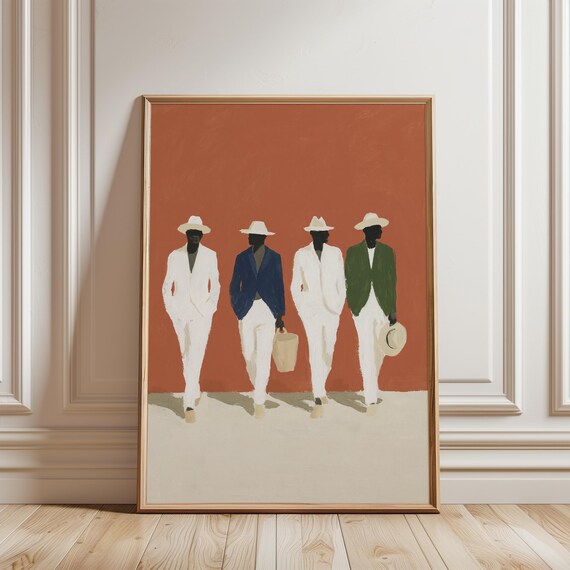 Les Sapeurs Fashion Print, Minimalist Summer Decor with Vintage-modern Style (Digital Download) 648