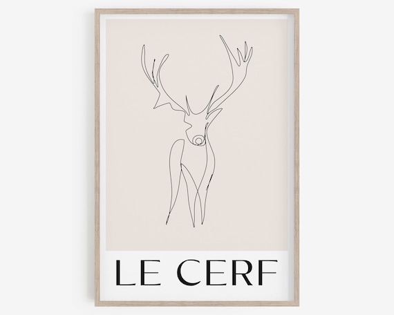 Animal Line Drawing, Minimalist kids room decor, Nursery wall decor, Animal Prints, Digital Download, printable wall art, deer print.