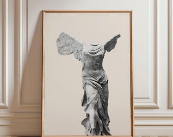 Winged Victory Statue Print, Greek Sculpture Wall Art, Classical Art Print, Ancient Greece Decor, Museum Poster (Digital Download Art)