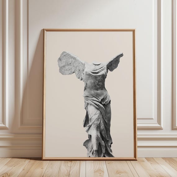 Winged Victory Statue Print, Greek Sculpture Wall Art, Classical Art Print, Ancient Greece Decor, Museum Poster (Digital Download Art)