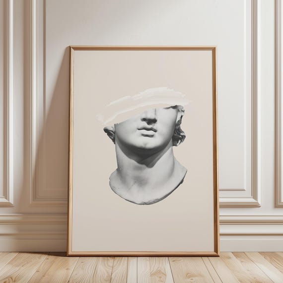 Väggkonst av Davidstaty – Modern Michelangelo-skulpturtryck (digital nedladdning)