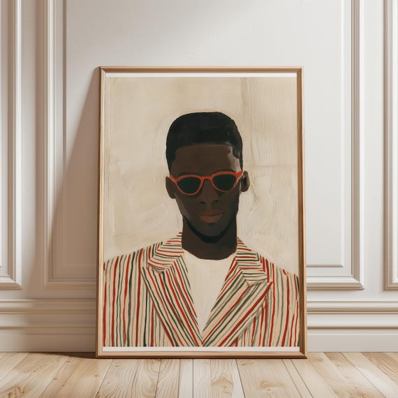Black Man with Sunglasses and Striped Blazer (Digital Download) 456