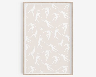 Art Matisse beige imprimable avec danseurs.
