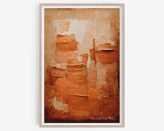 Terracotta Wall Art, Room Decor Aesthetic Indie, Abstract Art Print, Printable, Neutral Art Print, preppy wall art, Earthy tones.