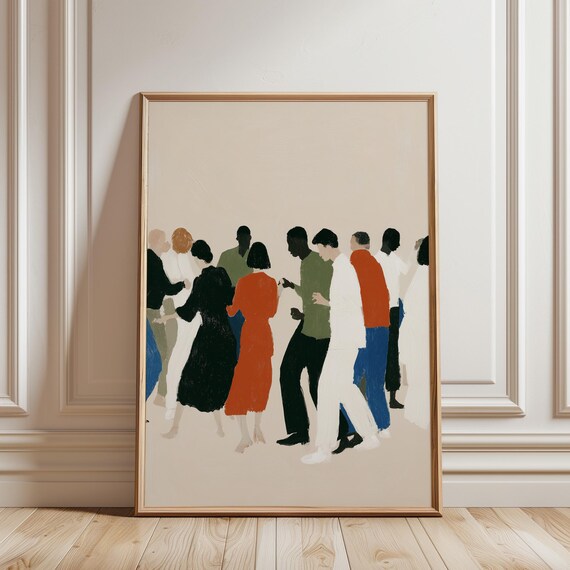 Contemporary Abstract Figures, Minimalist Art Printable For Living Room(Digital Download)
