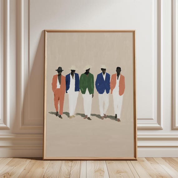 Stylish Congolese Sapeurs Portrait, Chic Summer Decor Art (Digital Download) 667