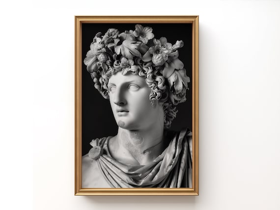 Apollo Statue Printable, Roman Marble Bust, David Sculpture, Greek Mythology Art, Digital Download, Aesthetic Room Decor, Marble Sculpture