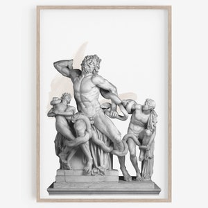 Laocoön and His Sons Printable Wall Art, Rome statue, Ancient greek, Digital download, Greek mythology art, Bust statue,Indie Room Decor.