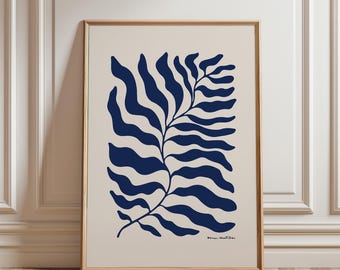Stampa artistica astratta botanica di Matisse, decorazione murale moderna e minimalista (download digitale)