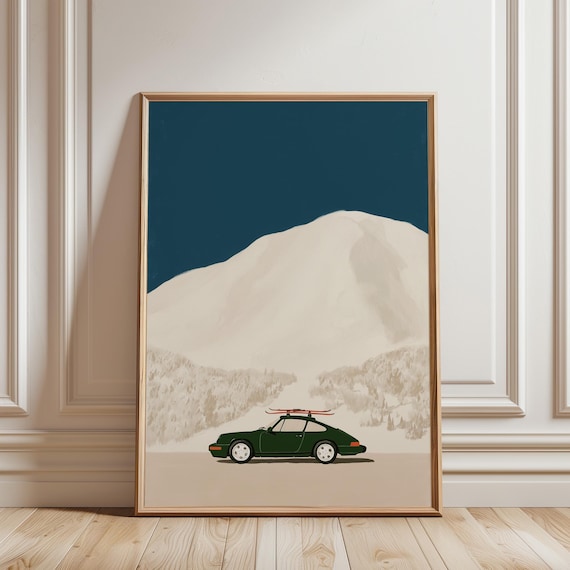 Porsche 911 Wall Art Print, Ski Lodge Decor, Office Decor (Instant Download)