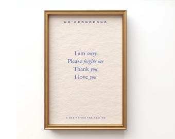 Ho’oponopono Affirmation Print – Healing Mantra Art (Digital Download)