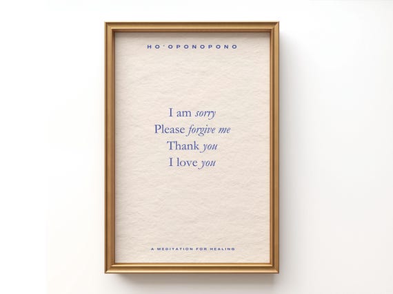 Ho’oponopono Affirmation Print – Healing Mantra Art (Digital Download)