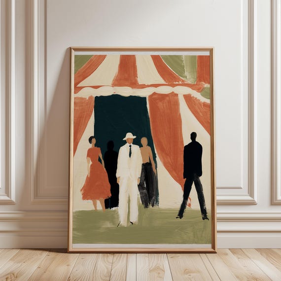 Vintage Circus Tent Painting, Retro Theatrical Wall Art (Digital Download) 447