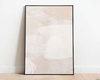 Beige Wall Art, Abstract Art Print, Neutral Art Print, Cream wall art, Minimal Art, Aesthetic room decor. Brush Stroke Wall Art, Fine art